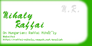 mihaly raffai business card